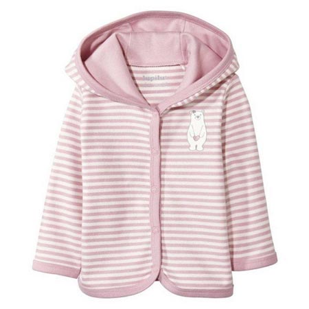 سویشرت نوزادی دخترانه لوپیلو مدل راه راه جنس پنبه دو رو