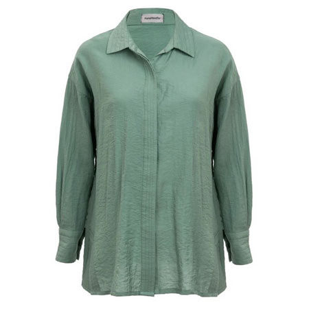 شومیز زنانه جنس شیمر طرح دار یقه برگردان آستین بلند