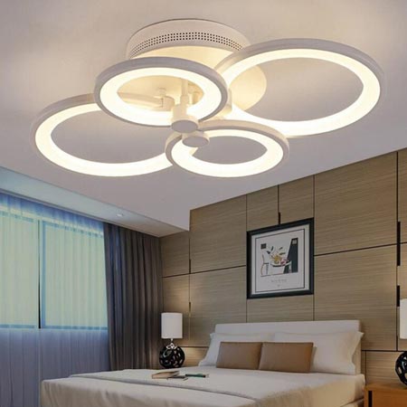 لوستر سقفی مدرن چهار حلقه ام کی لایتینگ