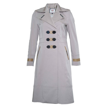 بارانی زنانه ماهپار مدل یقه انگلیسی فاستونی آستین فلز