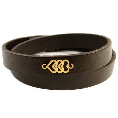 دستبند چرم و طلا 18 عیار مردانه مانچو مدل Bfg025