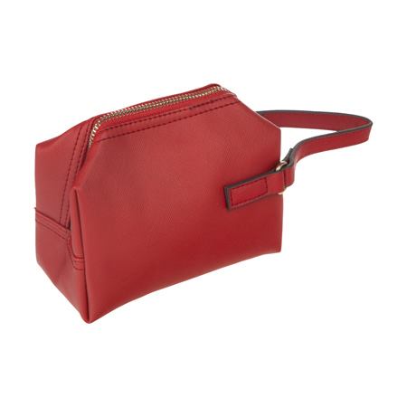 کیف لوازم آرایش زنانه مانگو جنس چرم طبیعی با بند دستی