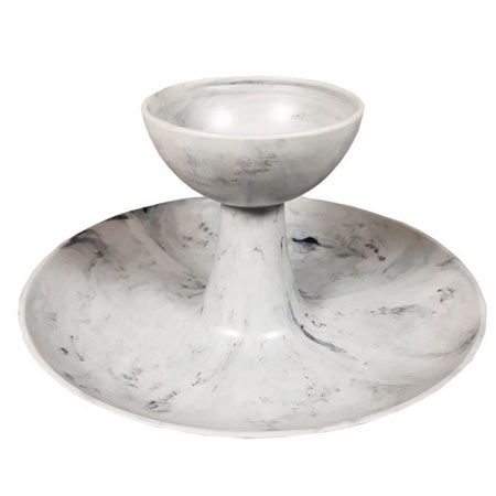 استند مزه و خوراکی پلاستیکی دو طبقه طرح سنگ مرمر