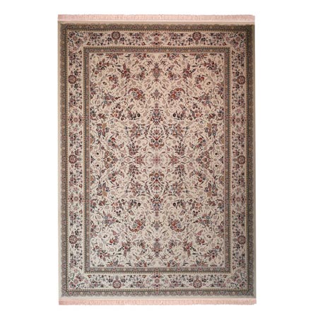 فرش ماشینی زمرد مشهد طرح افشان زمینه کرم 1200 شانه