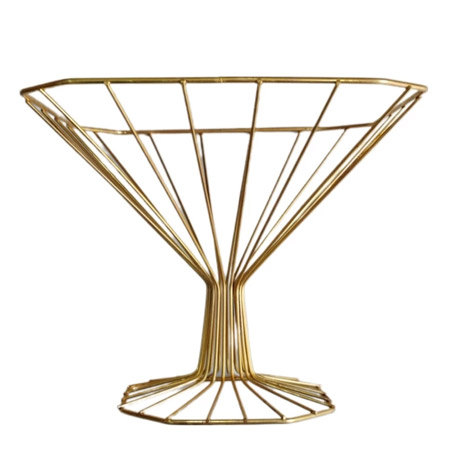 ظرف میوه خوری فلزی توری پایه دار سبک مدرن