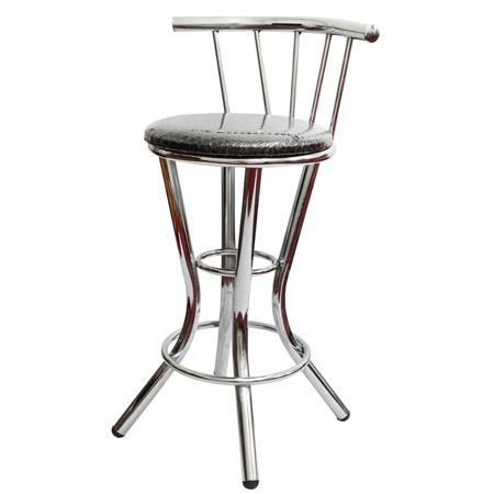 صندلی اپن آشپزخانه فلزی ثابت با کفی چرم