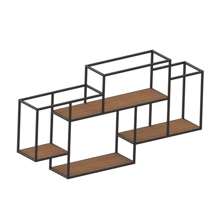 شلف دیواری فلزی با صفحه های چوبی ام دی اف چهار طبقه