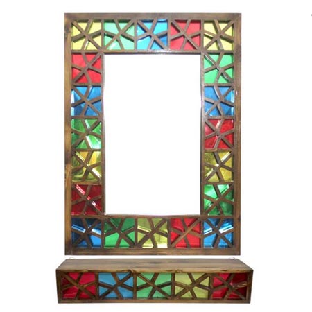 آینه و کنسول دست نگار طرح گره چینی سنتی