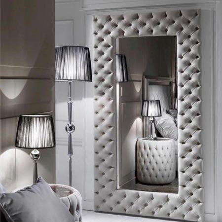 آینه قدی دکوراتیو با قاب پارچه ای شیک