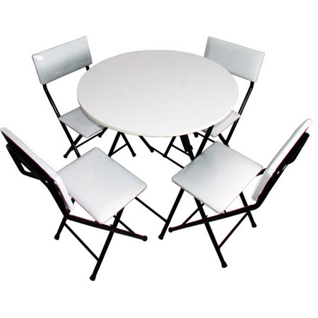 میز و صندلی ناهارخوری فلزی و ملامینه گرد میزیمو