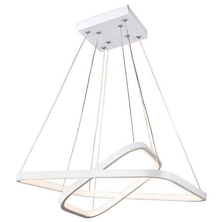 لوستر مدرن چشمه نور دو حلقه ای مربع شکل ریموت دار