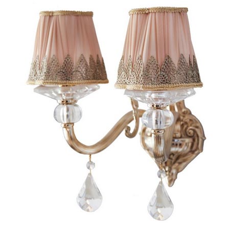 چراغ دیواری مجلل دو شعله شیشه ای لوکس