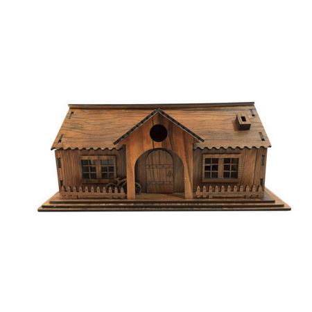 جعبه دستمال کاغذی چوبی طرح کلبه کد 0120