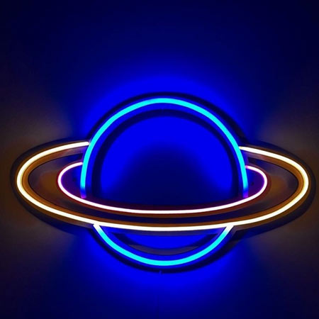 چراغ نئون لایت دیواری طرح سیاره