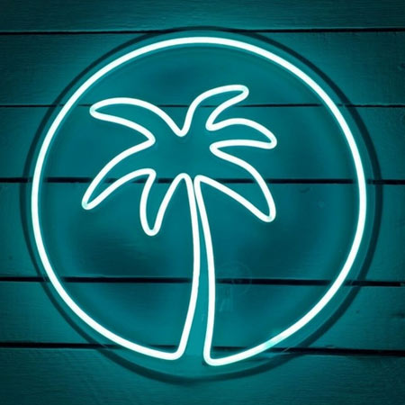 چراغ نئونی دیواری طرح درخت نخل