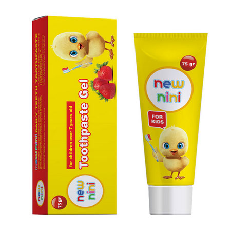 خمیر دندان نیو نی نی مدل ژله ای حجم 75 گرم طعم توت فرنگی