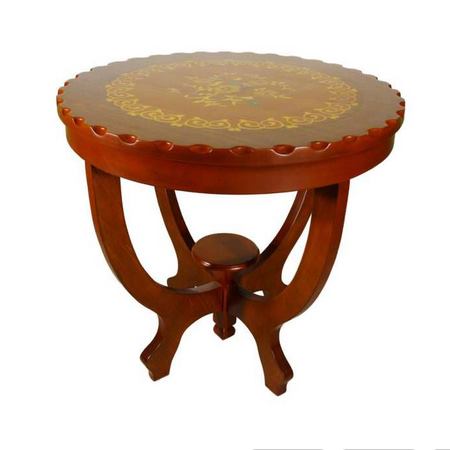 میز خاطره گرد معرق کاری شوده مدل نیلوفر