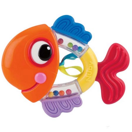 دندان گیر نوزاد جغجغه ای نوبی طرح ماهی بدون بی پی ای