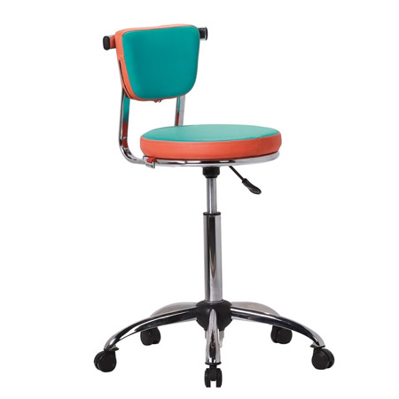 صندلی اپن چرخ دار فلزی طراحی مدرن با روکش چرمی