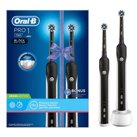 مسواک برقی اورال-بی مدل PRO1 790 Black Edition بسته 2 عددی