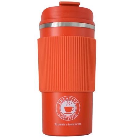 ماگ سفری دور سیلکونی داخل استیل دو جداره گنجایش 0.45 لیتر