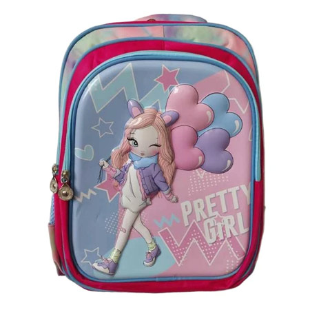 کوله پشتی مهد کودک دخترانه مدل برجسته جنس برزنت