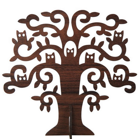 استند جواهرات طرح جغد جنس چوبی مدل C1