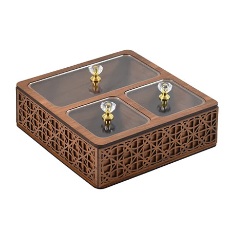 جعبه پذیرایی ام دی اف سه قسمته مدل یاس شیک و زیبا