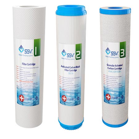 فیلتر دستگاه تصفیه آب اس اس وی مدل PCC مجموعه 3 عددی