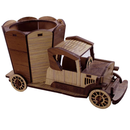 جامدادی رومیزی فانتزی چوبی طرح کامیونت مدل PEN-31