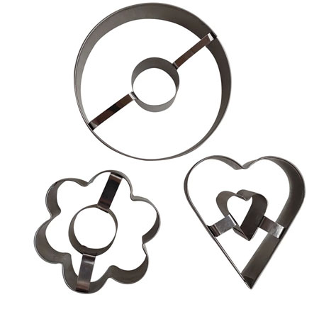 کاتر دونات استیل لوازم قنادی پسته مجموعه 3 عددی