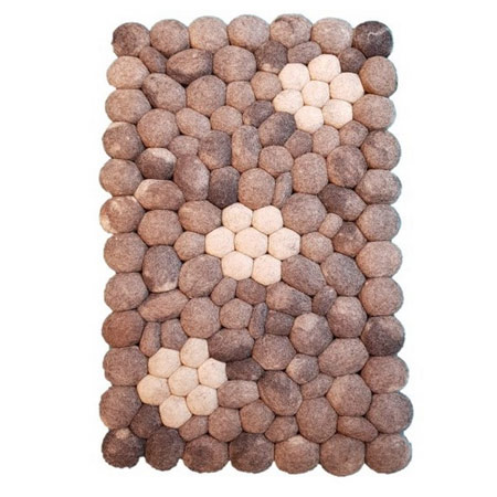 پادری نمد فرش دستباف طرح سنگواره بافت یزد پشم بهاره گوسفند