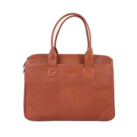 کیف اداری زنانه پارینه چرم قهوه ای روشن مدل v212