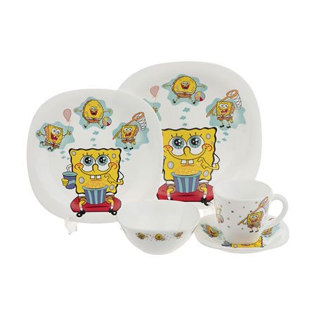 ظرف غذا 5 تکه کودک پارس اوپال طرح باب اسفنجی