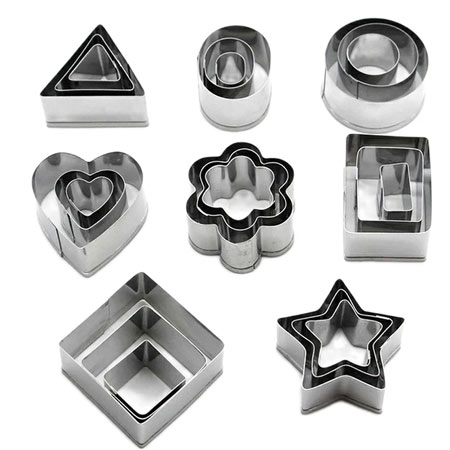 کاتر شیرینی پزی استیل مدل بیکینگ مجموعه 24 عددی