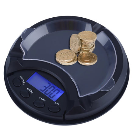 ترازو جیبی مدل گرد با دقت اندازه گیری ۰.۰۱ گرم
