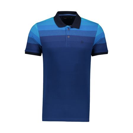 پولوشرت آستین کوتاه مردانه باینت سرمه ای طرح دار
