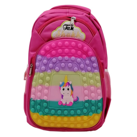 کوله پشتی مهدکودک دخترانه مدل پاپت سکه ای برزنتی