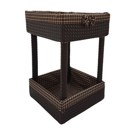 سبد سیب زمینی و پیاز چوبی با روکش چرم مصنوعی