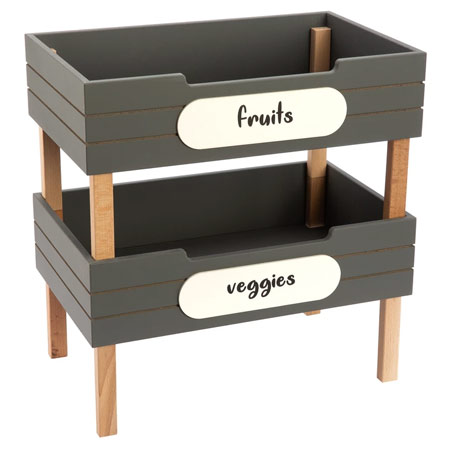 جا سیب زمینی و پیاز چوبی دو طبقه شیک و مدرن