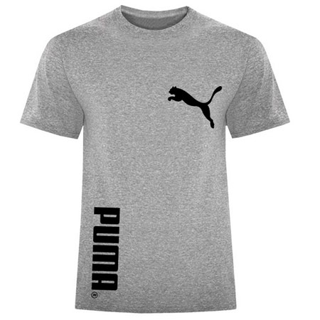 تی شرت مردانه طرح پوما یقه گرد آستین کوتاه جنس نخ و پلی استر