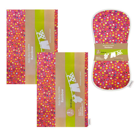 خشک کن و آروغ گیر رینبو مدل Heart مجموعه 3 عددی جنس پنبه