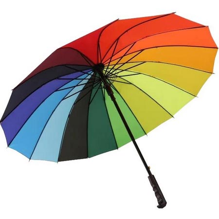 چتر دخترانه مدل رنگین کمان پارچه شمعی