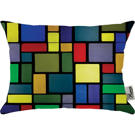 کوسن مبل رنس مستطیلی چند رنگ پارچه مخمل پر شده با ویسکوز