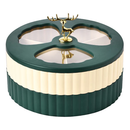 جعبه پذیرایی دو طبقه گرد جنس پلاستیک بسیار شیک