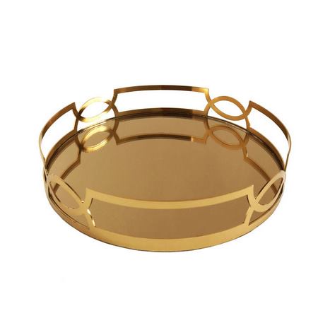 سینی دایره کف آینه ای آبکاری شده مدل TG2