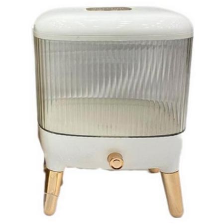 ظرف برنج شیشه ای جنس پلاستیکی ظرفیت 10 کیلویی پایه دار