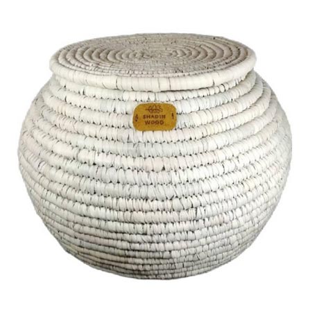ظرف برنج مدل حصیری خمره ای کپو بافی درب دار