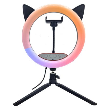 رینگ لایت رومیزی فانتزی طرح گوش دار گربه ای مدل CM26-RGB