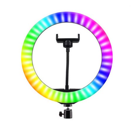 رینگ لایت همراه هولدر موبایل مدل LJJ-30RGB